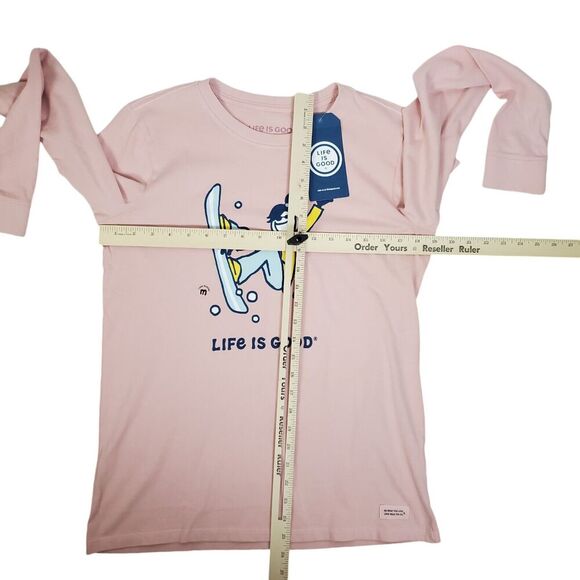 NEW Life is Good Long Sleeve Crusher Tee Shirt Womens M Pink Jackie Snowboard - Picture 10 of 12